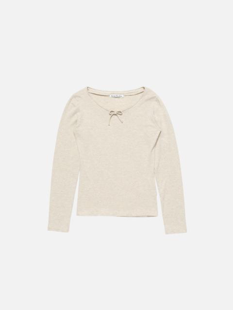 Acne Studios Jersey t-shirt with bow - Beige melange