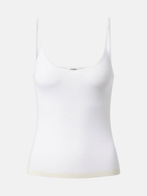 Chloé Ribbed-knit cotton tank top