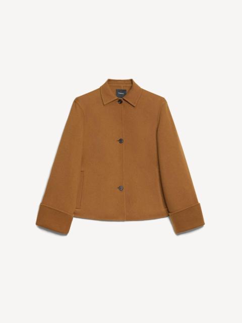 Theory Boxy Cuff Jacket in Double-Face Wool-Cashmere