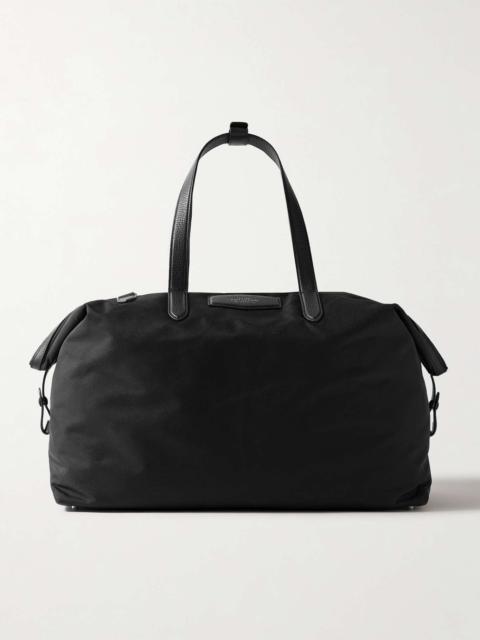 Smythson Norton textured-leather trimmed canvas weekend bag