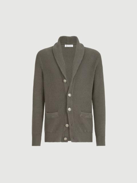 Brunello Cucinelli Malfilé cotton English rib cardigan