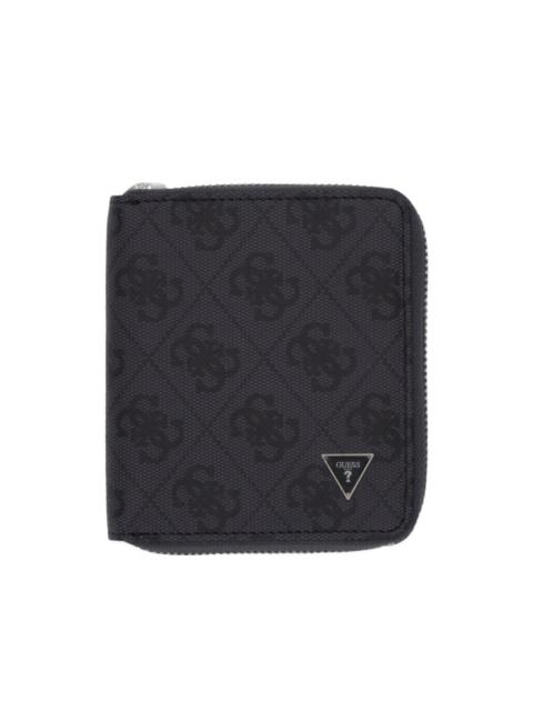 GUESS USA monogram-print logo-plaque wallet