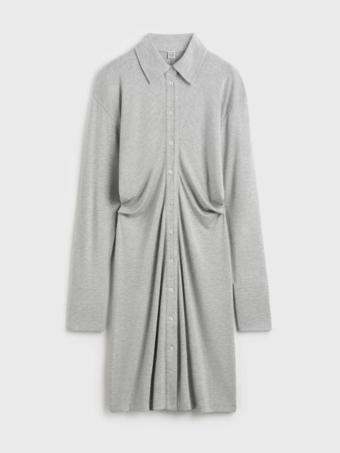 TOTEME Slouch jersey shirtdress pale grey mélange