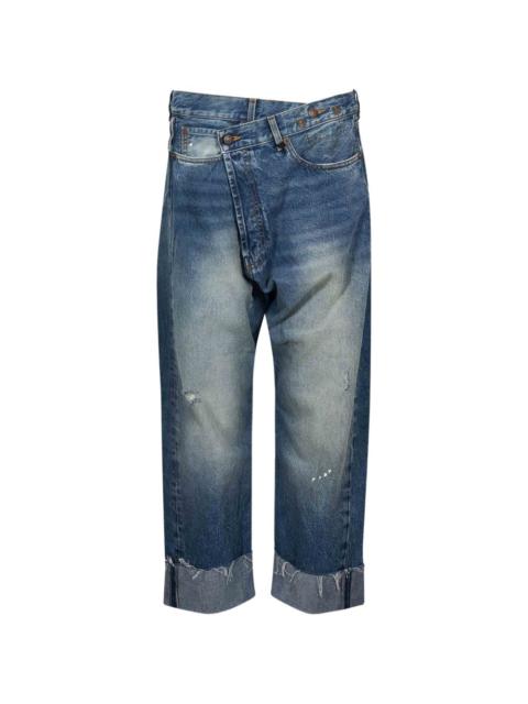 R13 Crossover frayed jeans