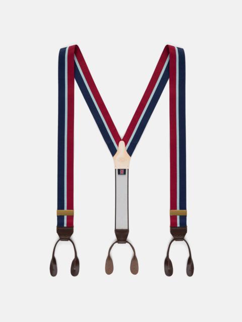J. PRESS MADE-IN-ENGLAND RED, NAVY & LIGHT BLUE STRIPED BARATHEA BRACES