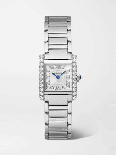 Cartier Tank Française 25mm small stainless steel diamond watch