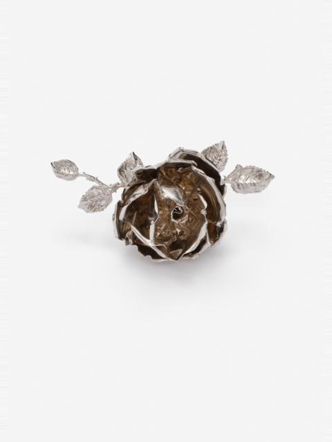 MAGDA BUTRYM Rose brooch in silver