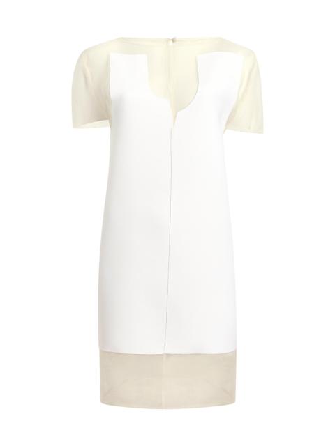 KHAITE Women's Winona Layered Shift Mini Dress - Chalk