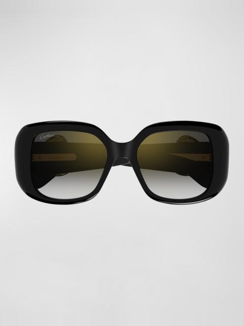 Cartier Panther-C Acetate Square Sunglasses
