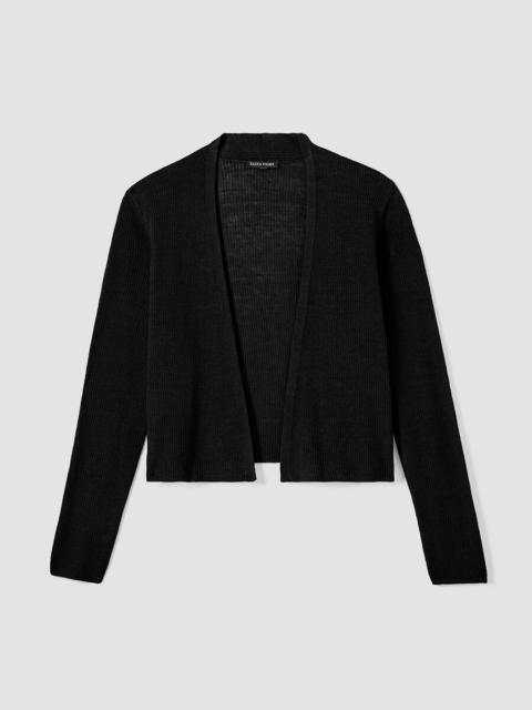 EILEEN FISHER Organic Linen Cotton Airy Tuck Cropped Cardigan
