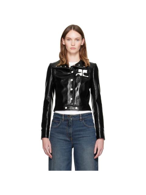 courrèges Black Reedition Vinyl Jacket