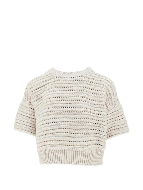 EMPORIO ARMANI pointelle-knit top