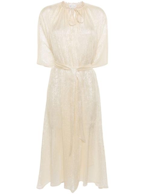 forte_forte metallic-threading tied-waist coat