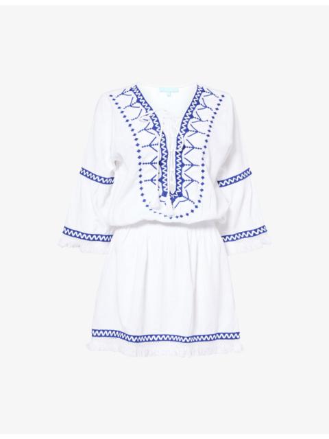 MELISSA ODABASH Martina Cotton-Linen Mini Beach Dress