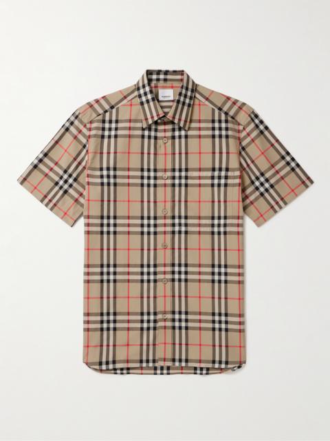 Burberry Checked Cotton-Poplin Shirt