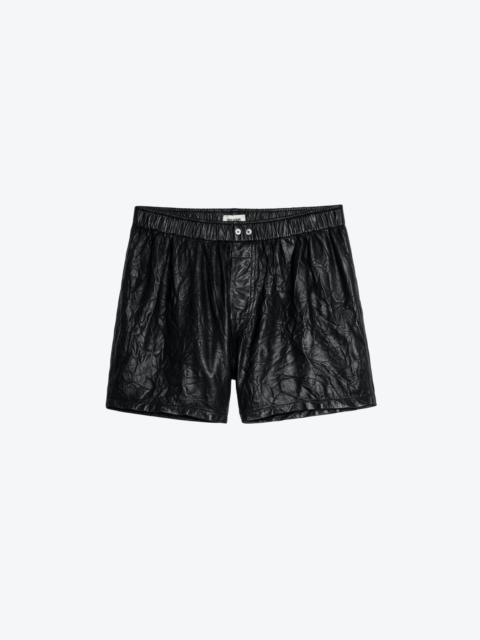 Zadig & Voltaire Pax Crinkled Leather Shorts