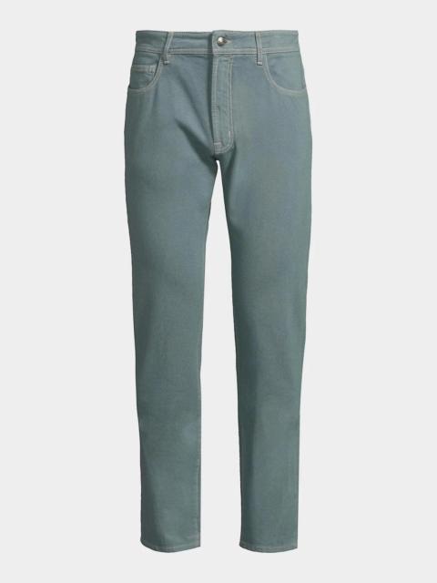 Canali Men's Washed Denim Straight Jeans