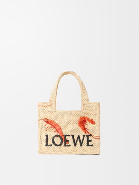 Loewe Mini LOEWE Font tote in raffia