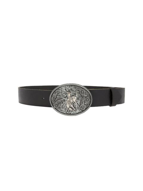 LAMARQUE Metal Buckle Leather Belt