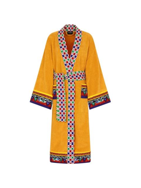 Dolce & Gabbana Carretto Siciliano printed trim bathrobe