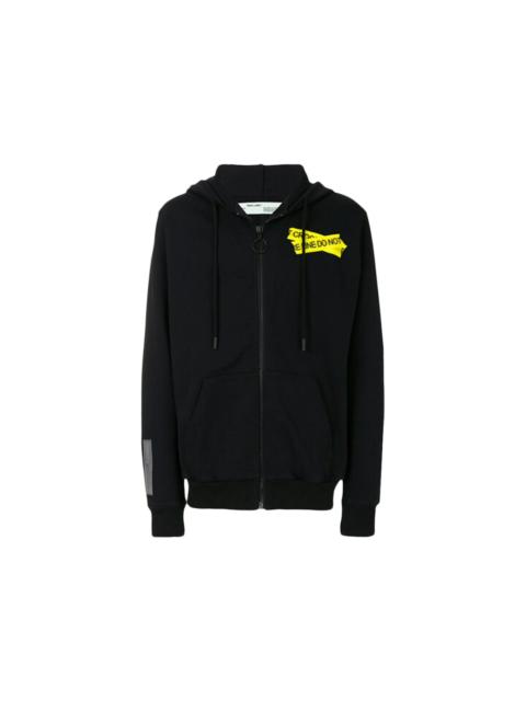 Off-White OFF-WHITE Firetape Arrow Zip Up Hoodie Black/Yellow