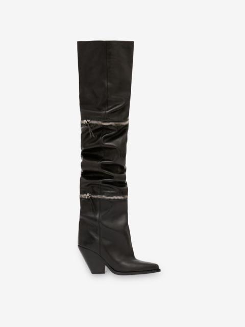 LELODIE LEATHER THIGH-HIGH BOOTS