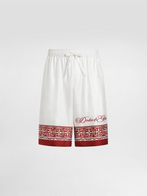 Dolce & Gabbana Majolica-print jacquard twill vanity bermuda