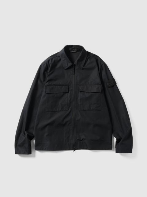 Stone Island Ghost Piece All Weather Cotton Canvas Overshirt Black