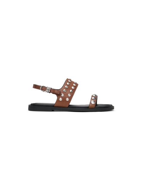 Brown & Black Geo Stud Sandals