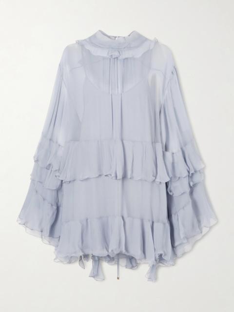 Chloé Ruffled Crepon Mini Dress