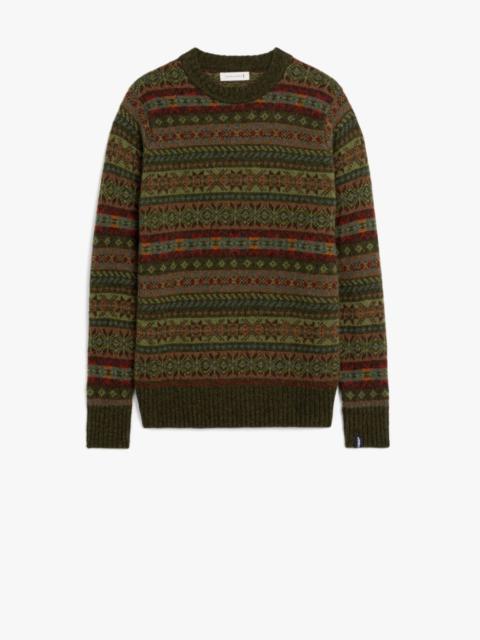 Mackintosh IMPULSE PINESHADOW WOOL FAIR ISLE CREWNECK SWEATER