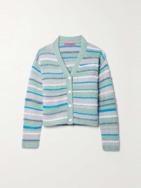 The Elder Statesman Striped intarsia cashmere-blend cardigan