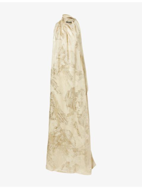 Taller Marmo Astor Scarf Silk-Blend Maxi Dress