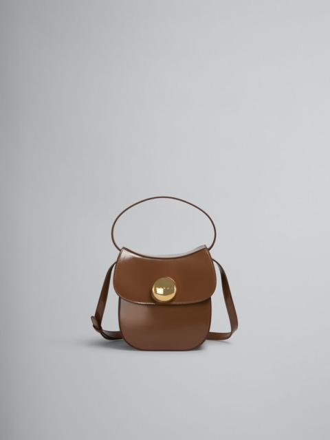 Marni BROWN LEATHER BUTTERFLY SMALL HANDBAG