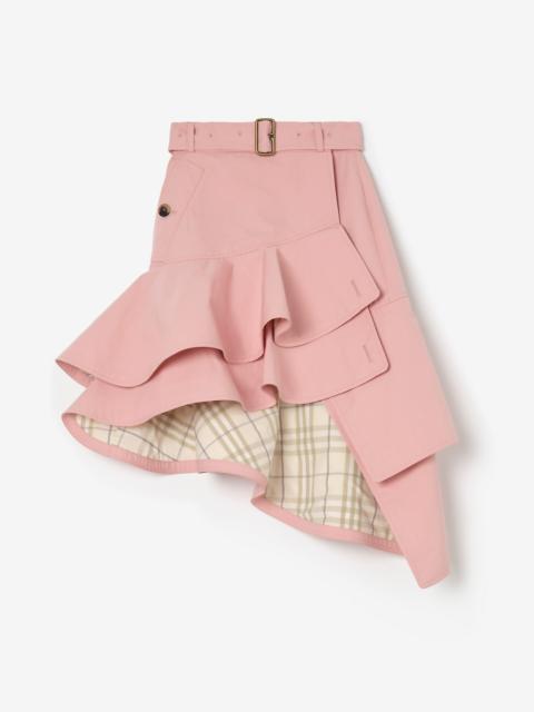 Burberry Ruffled Gabardine Trench Skirt