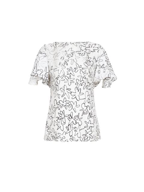 Chloé PRINTED BOAT-NECK TOP