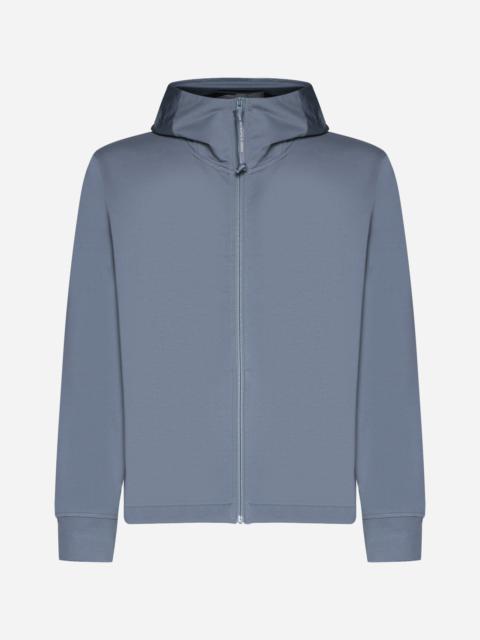 Stretch cotton zip-up hoodie