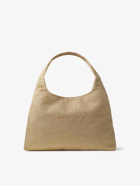 JIMMY CHOO Beach Diamond Hobo Large
Gold and Dark Cappuccino Metallic Raffia Shoulder Bag