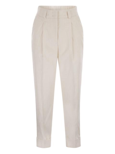 PESERICO pleated cuffed-hem trousers