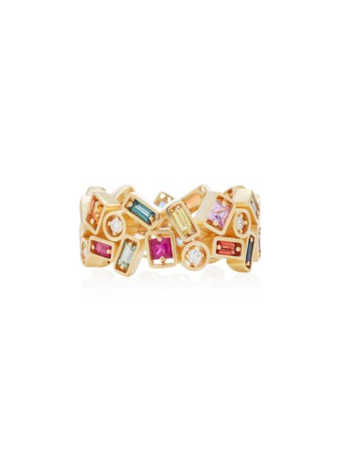 SUZANNE KALAN Inlay Collection Rainbow Sapphire Ring multi