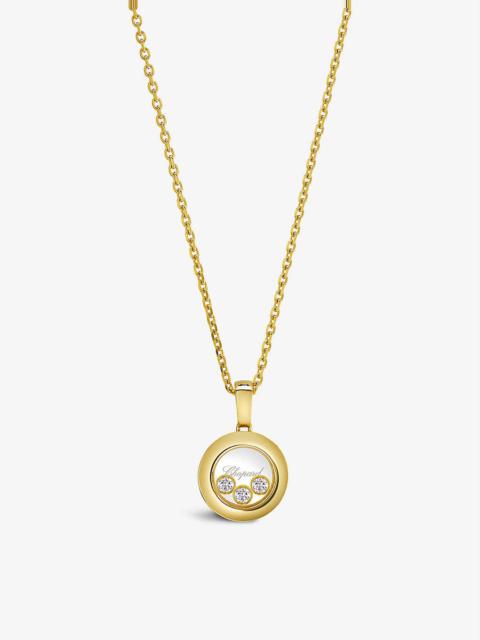 Happy Diamonds 18ct yellow-gold and 0.15ct diamond pendant necklace