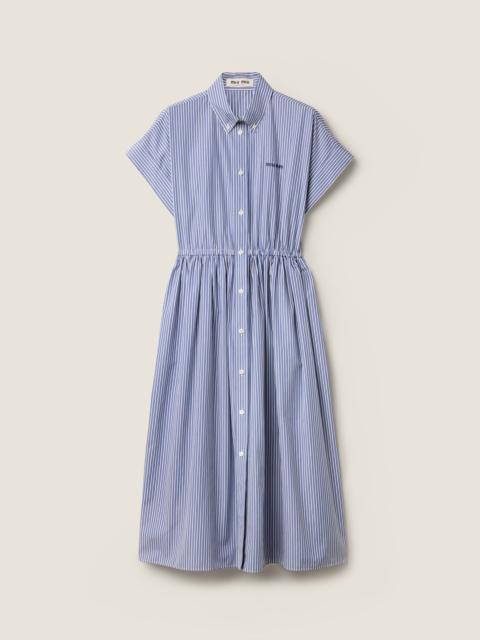 Miu Miu Vertical stripe poplin midi-dress