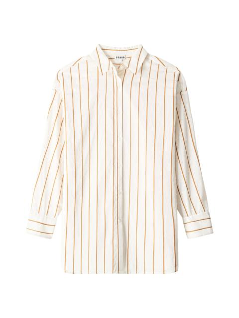 STAUD Women's Kendy Striped Cotton-Blend Shirt - Solana Stripe