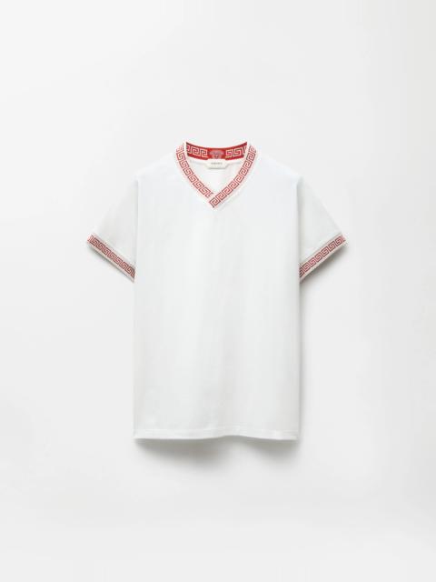 VERSACE Jacquard Stretch Cotton-Jersey Slim T-Shirt