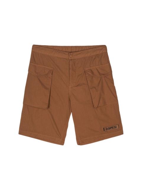 Aspesi logo-patch cotton shorts