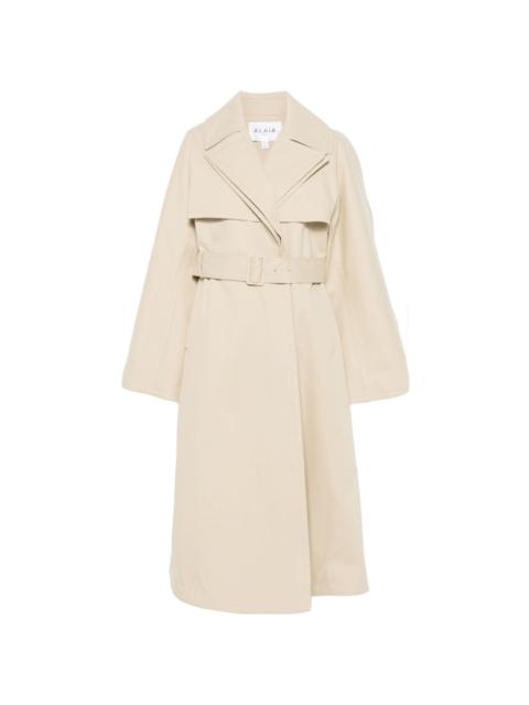 VIP【関税送料無料】希少 Alaia Trench Coact Double Diagonal Classic Double Brested A-line Trench Coat, Pleated Back