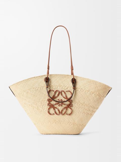 Loewe Large Anagram basket bag in iraca palm and calfskin