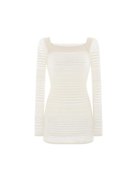 TOM FORD OPENWORK STRETCH VISCOSE KNIT MINI DRESS