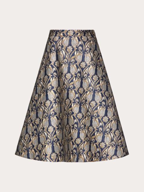 Valentino METAMORPHOS TULIPS BROCADE MIDI SKIRT