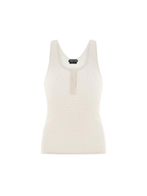 TOM FORD OPENWORK STRETCH VISCOSE KNIT TANK TOP